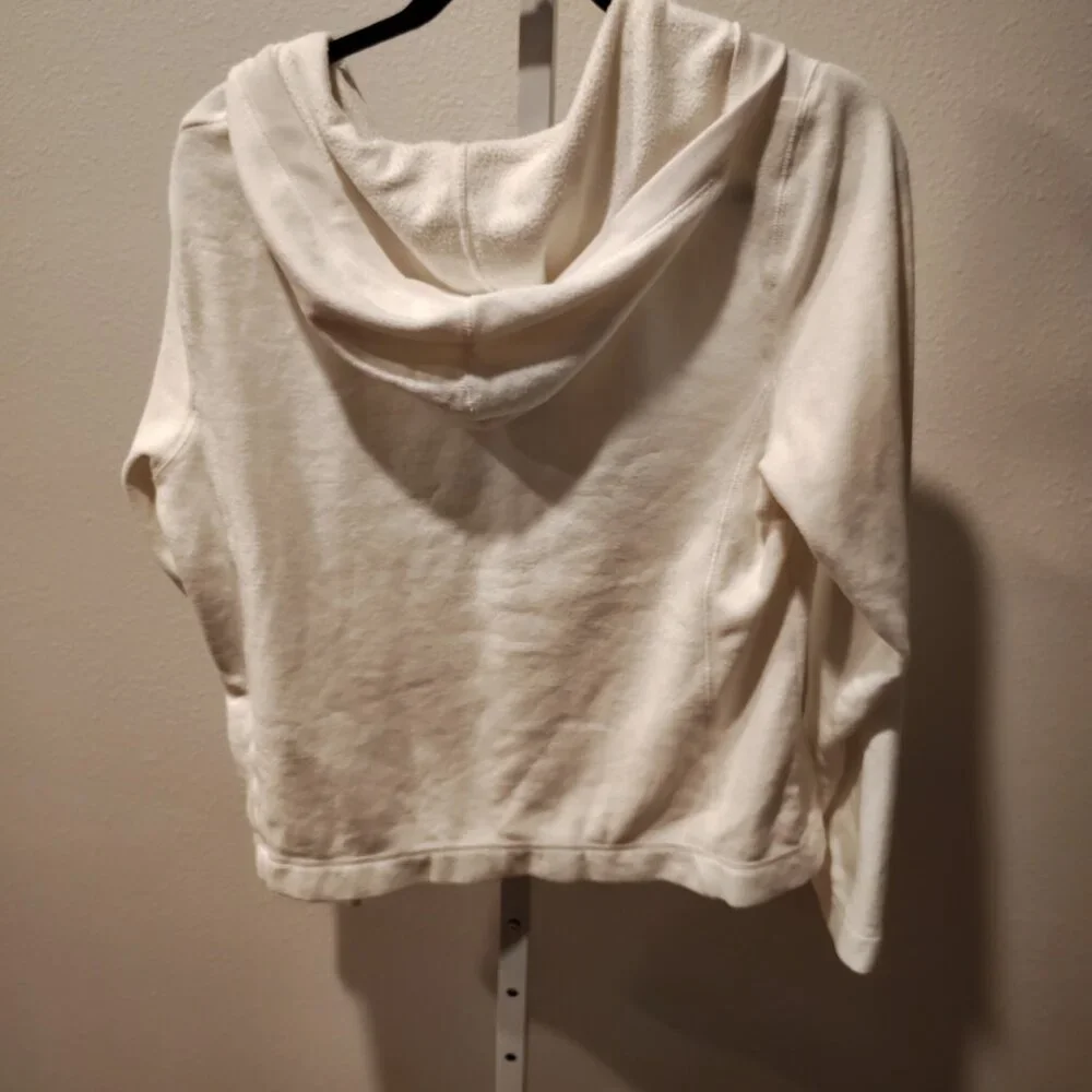 Tek Gear Women's White Fleece Hoodie Size Large Polyester Long Sleeve Pockets - Picture 11 of 11